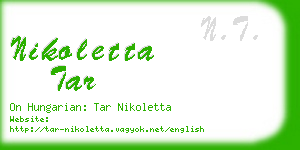 nikoletta tar business card